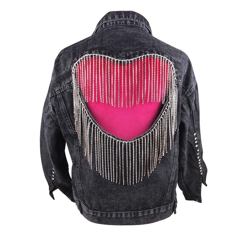 Frinjar Heart Fringe Denim Jacket - Image 7