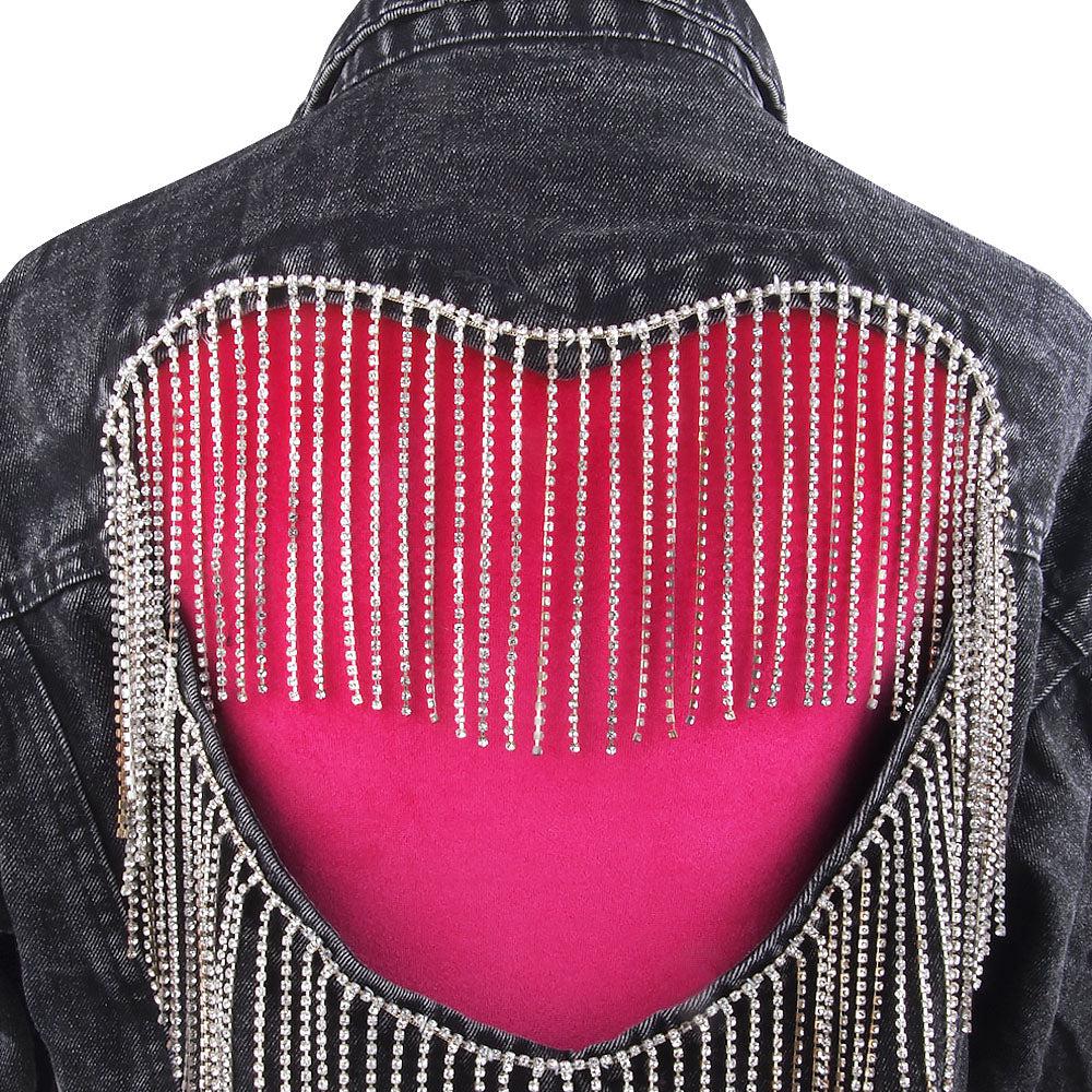 Frinjar Heart Fringe Denim Jacket - Image 8