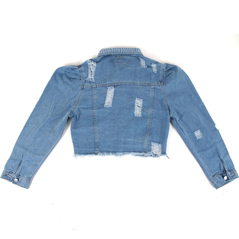 Riley Puff Sleeve Denim Jacket - Image 3