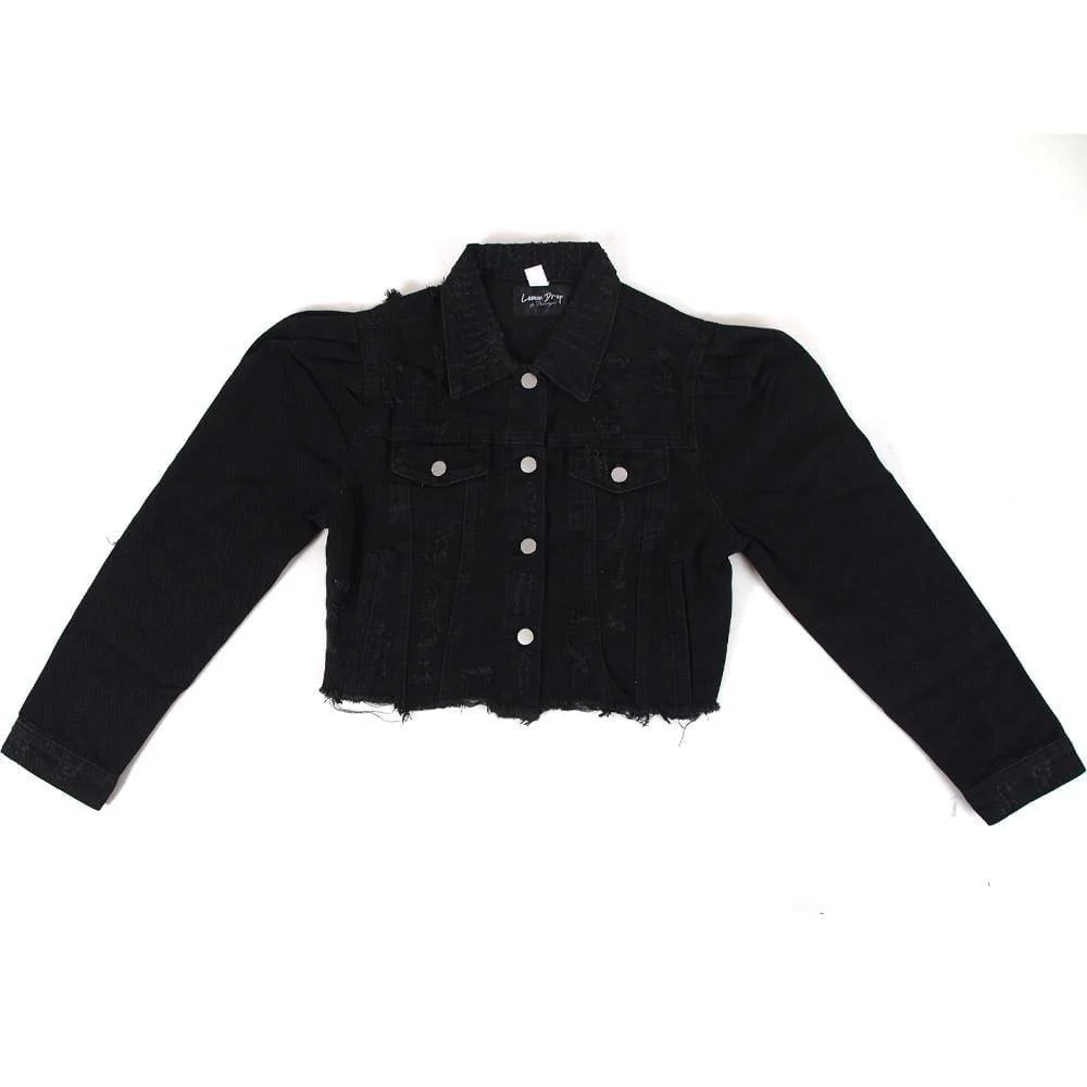 Riley Puff Sleeve Denim Jacket - Image 5